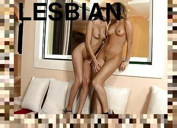 Two gorgeous babes are fucking lesbian after club
