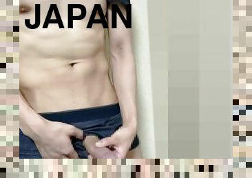 amateur, ejaculation-sur-le-corps, énorme-bite, gay, japonais, branlette, solo, musclé, minet, bite