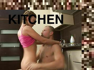 Teen Babe Has a Sexy Encounter in the Kitchen