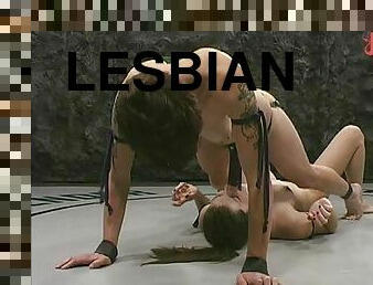 Lesbian Wrestling Match Raises Temperature As Strapons Come Out