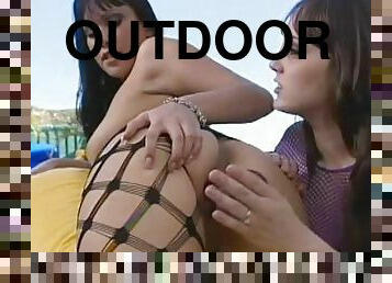 Charlie Laine and Asa Akira Outdoor Lesbian Sex Scene