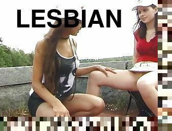Hot Teen Lesbians Enjoy Strap On and Dildo Sex