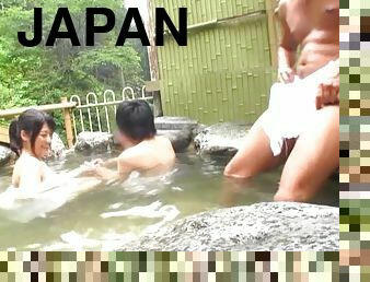 Babe at the Japanese baths fucks a man she just met