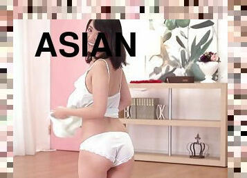 Sweater sets and lingerie look cute on pornstar Asami Nagase