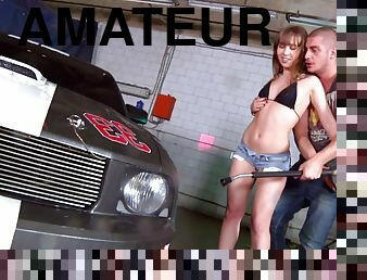 A lucky guy has two hotties wash his car then he fucks them both