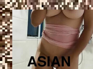 Asian milf strip masturbation