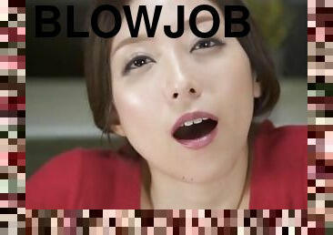 POV homemade video of pretty Shiraki Yuuko giving a sloppy BJ