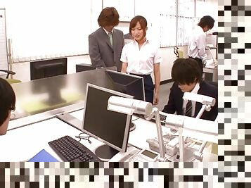 Hardcore fucking in the office with hot ass coworker Kokone Mizutani