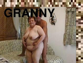 Fat redhead rides dick with her soaking wet granny pussy