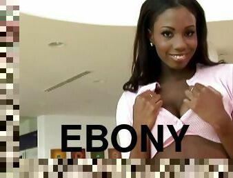 A beautiful ebony babe gets fucked nicely and facialed