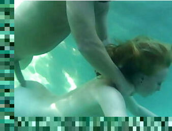 Underwater Sex In The Pool with Redhead Babe