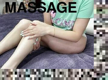 amateur, massage, pieds, mignonne, parfait, fétiche, solo, blanc, jambes, orteils