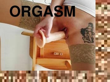 onani, orgasme, fisse-pussy, russisk, amatør, milf, mor, strømper, dildo, moder