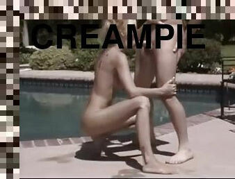 Jessica drake takes oral creampie in pool