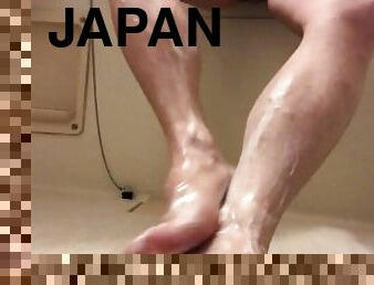 amateur, gay, japonais, pieds, fétiche, solo