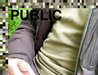 Public jerking while someone was watching me. Good cum shot.