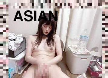 asiatique, ejaculation-sur-le-corps, japonais, ladyboy, mignonne, belle