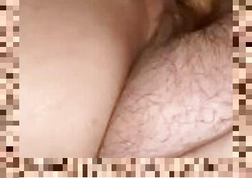 Hairy bbw self pleasures with dildo