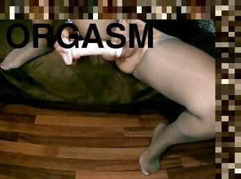 masturbation, orgasme, collants, giclée, pieds, ejaculation, gode, fétiche, solo, en-nylon