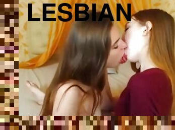 onani, pussy, lesbisk, tenåring, leke, kyssing, små-pupper