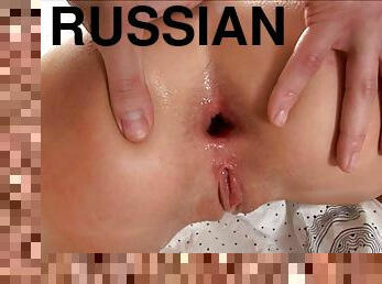 Russian blonde having anal sex