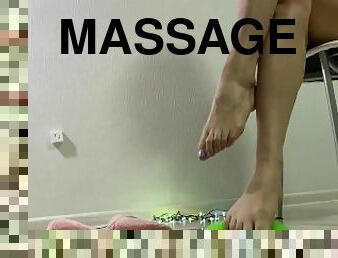 amateur, ados, massage, pieds, incroyable, fétiche, taquinerie, orteils