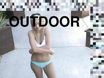 Reality Video of Alison Angel Masturbating Outdoors