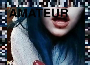 masturbation, amateur, fellation, jouet, point-de-vue, gode, solo, goth, sucer