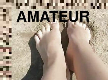 Feet in the sand