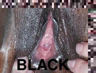 extrême, masturbation, chatte-pussy, ébène, black, serrée, humide