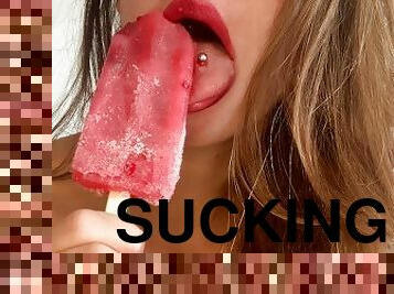 Some content from OnlyFans. Sucking an ice cream, masturbation and squirting! - Luci's Secret