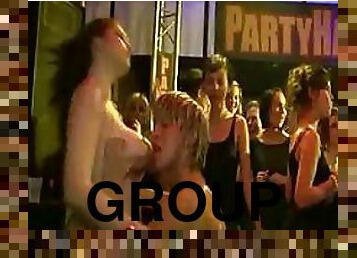 Slutty Drunk Babes Don't Mind Sharing a Cock in This Hardcore CFNM Orgy