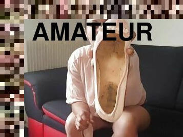 masturbation, amatör, bbw, fötter, smutsig, fetisch, ensam, vått, brunett