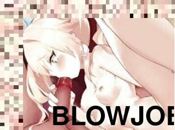 hot blonde giving blowjob