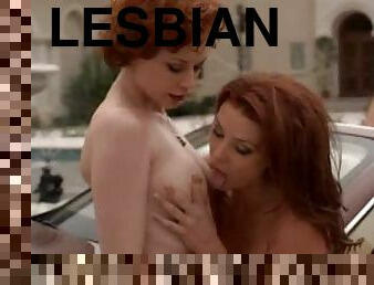 Redhead Celebs Heather Vandeven and Justine Joli Go Lesbian Outdoors