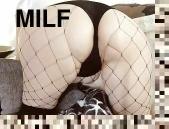 Phat MILF Ass Teaser Booty Shake Fishnet Stockings Shorts Fuck my Ass! Quick Teaser