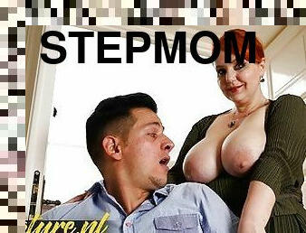Lucky Guy Was Studying Until His Sexy BBW Stepmom Wanted a Creampie!
