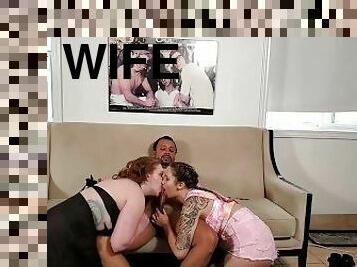 Wife catches & joins husband with babysitter