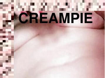 Playing with leftover creampie cum cake.