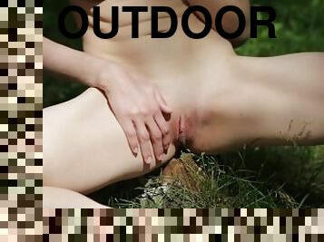 Slender Teen Model Gets Naked Between the Trees - Full Video!