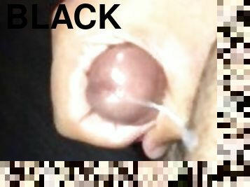 masturbation, amateur, ejaculation-sur-le-corps, black, solo, bite