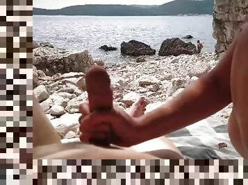 jerking off on nude beach