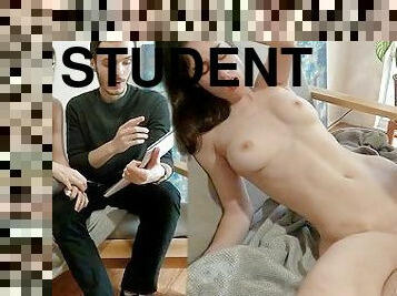 Horny College Student Wants to Fuck Her Studying Partner - Hot Amateur POV