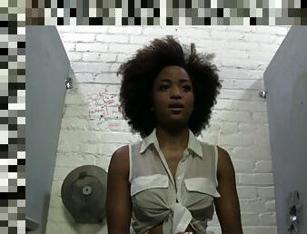 Ebony Solo Model Backstage at a Gloryhole Porn Shoot