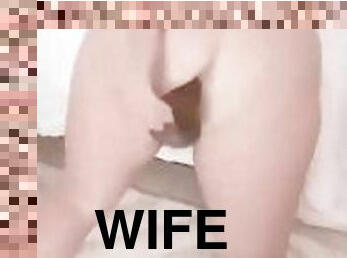 Horny and Unsatisfied Slutwife fucks tight pussy with BBC toy