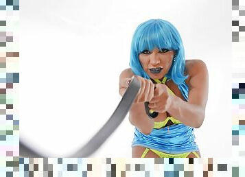 Tranny in Cosplay Fantasy Action: Cyber Sodomite - Jessy Dubai