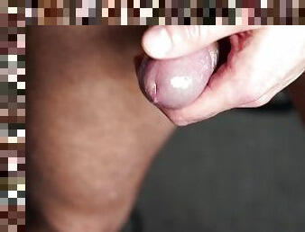 Slapping red horny hard uncut cock in slow motion in 4k quality close up till hot sperm drops out