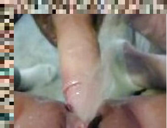 Creampie by BBC then hubby takes his turn