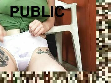tattooed cutie kaiia eve pissing panties in public