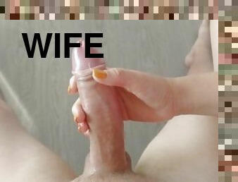 Handjob wife